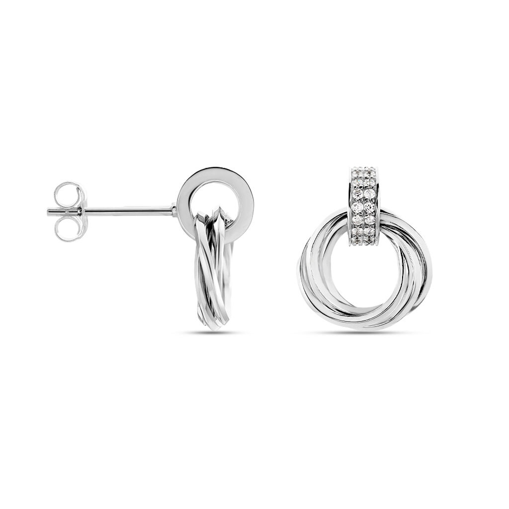 Damen Ohrstecker Silber 925 Zirkonia Kreis Nicole  - Ohrstecker Damen | OROVIVO