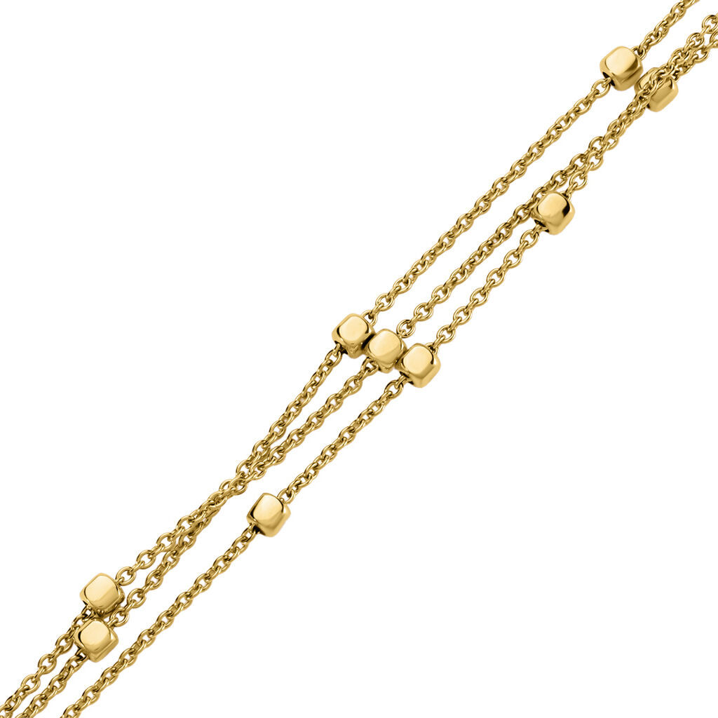 SELIN Damen Armband Edelstahl vergoldet Viereck B 1,5 mm