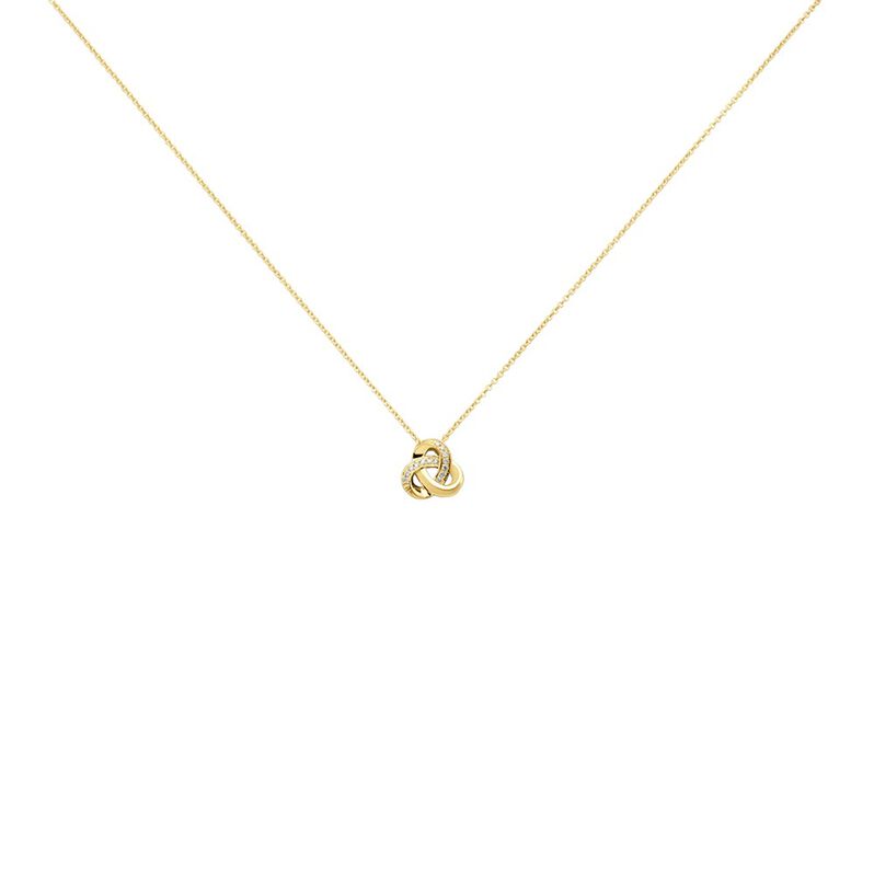 KNOT Damen Collier Gold 375 (9 Karat) Diamant Wei&szlig; 0,05 ct B 6 mm - Halsketten Damen | OROVIVO