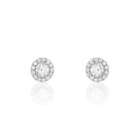 Damen Ohrstecker Weißgold 375 Zirkonia - Ohrstecker Damen | OROVIVO