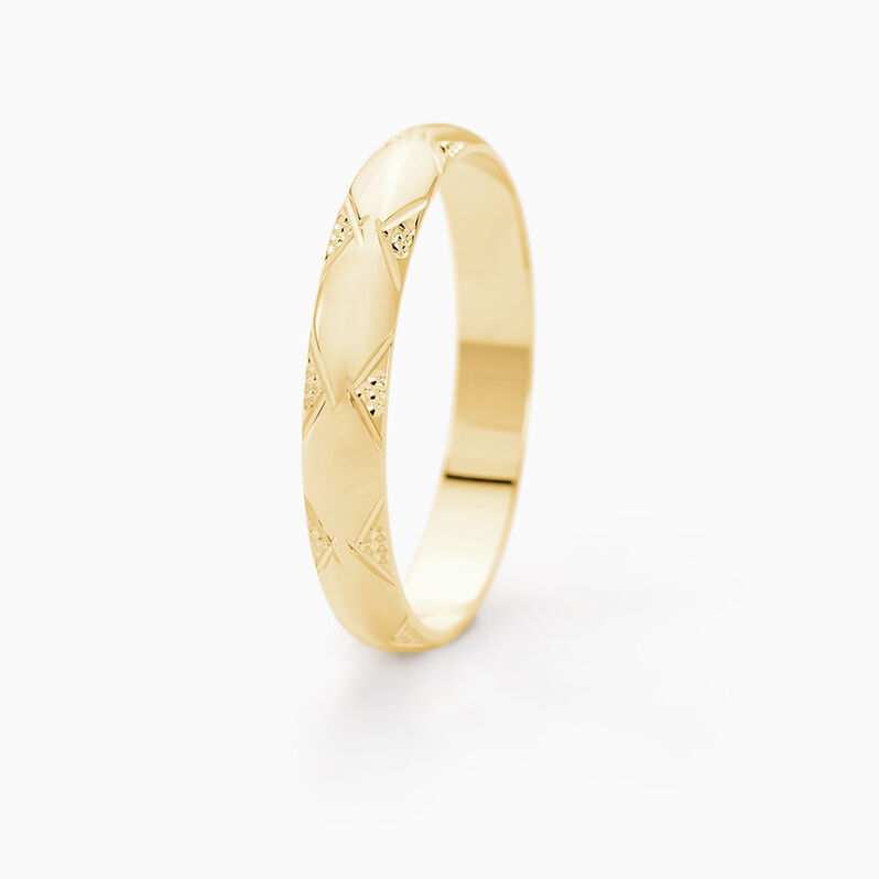 Alliance Harmonie Demi Jonc Classique Or Jaune - Spannringe Familie | OROVIVO