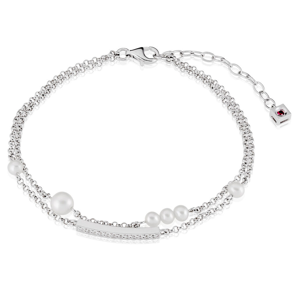 ARIELLE 2 Damen Armband Silber 925 Zirkonia Wei&szlig; 2,78 ct Barren