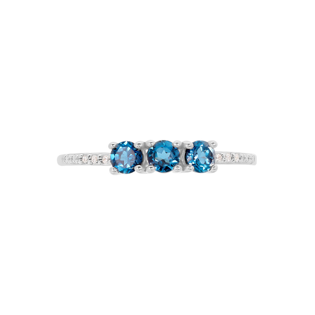 Bague Or Weiss Pricille Topaze Et Oxydes - Spannringe Damen | OROVIVO