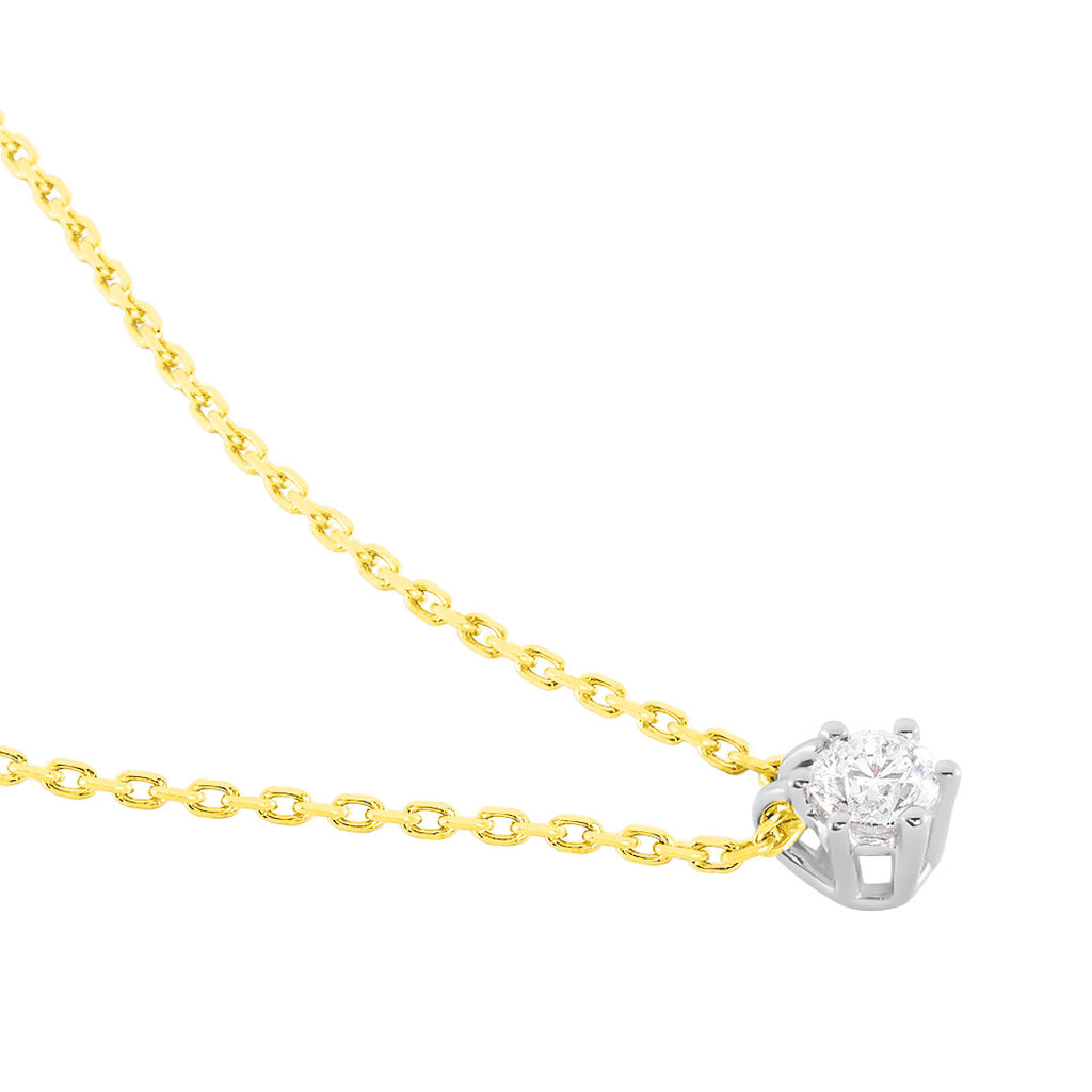 Damen Collier Gold Bicolor 750 Diamant 0,2ct Rome - Halsketten Damen | OROVIVO