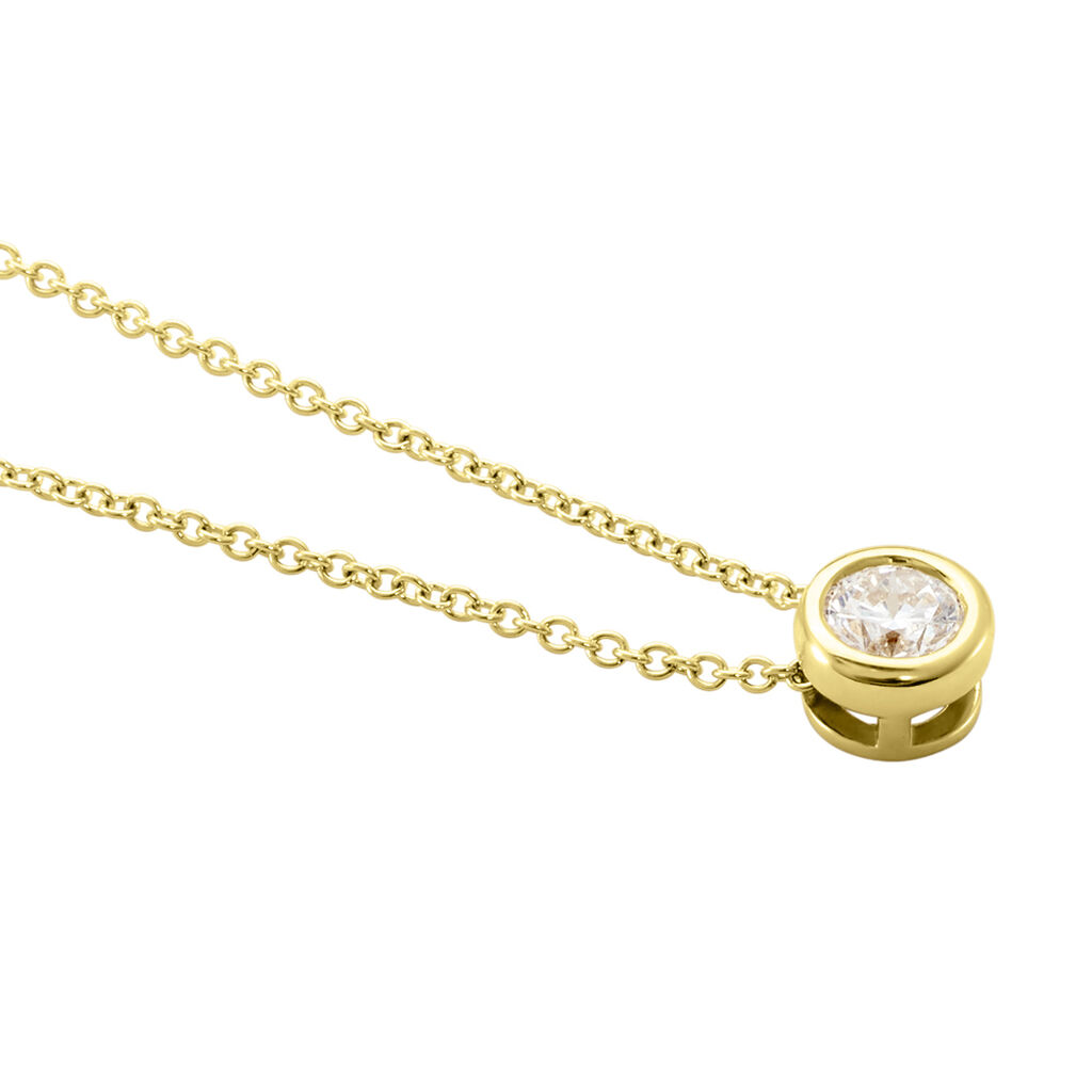 Damen Collier Gold 375 Diamant 0,2ct Ofelia 0,70mm - Halsketten Damen | OROVIVO