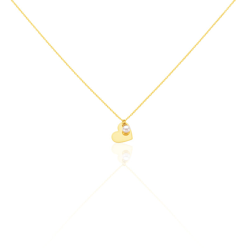 Damen Halskette Gold 375 Zuchtperle Herz - Halsketten Damen | OROVIVO