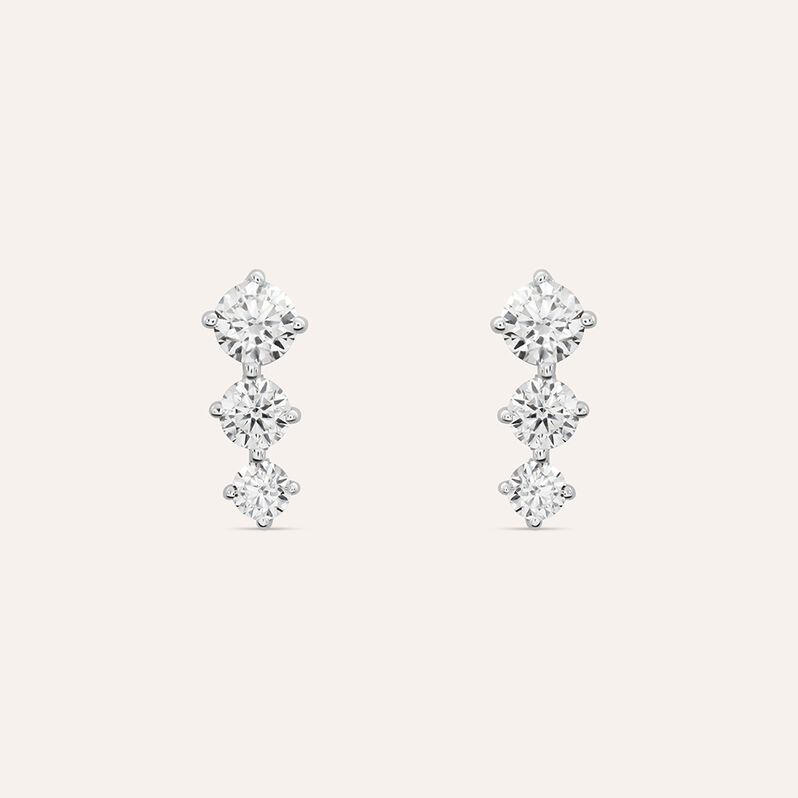 Orecchini Pendenti Trilogy Claire Oro Bianco Cubic Zirconia - Spannringe Damen | OROVIVO