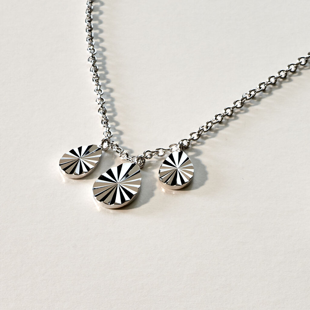 SUZA Damen Collier Silber 925 Tropfen