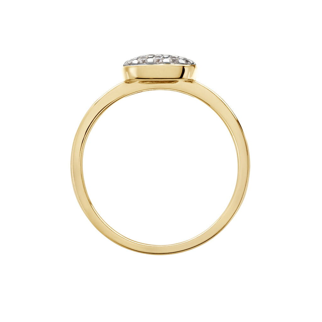 BIONDA Damen Ring Vergoldet Zirkonia Wei&szlig; Viereck