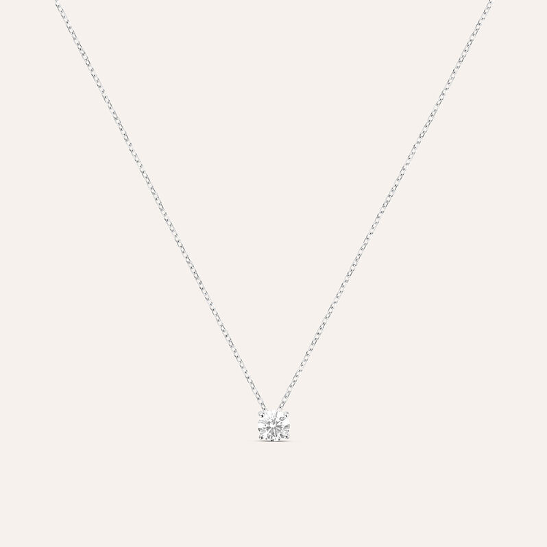 Collana Punto Luce Diamade Oro Bianco Diamante Lab-Grown - Spannringe Damen | OROVIVO