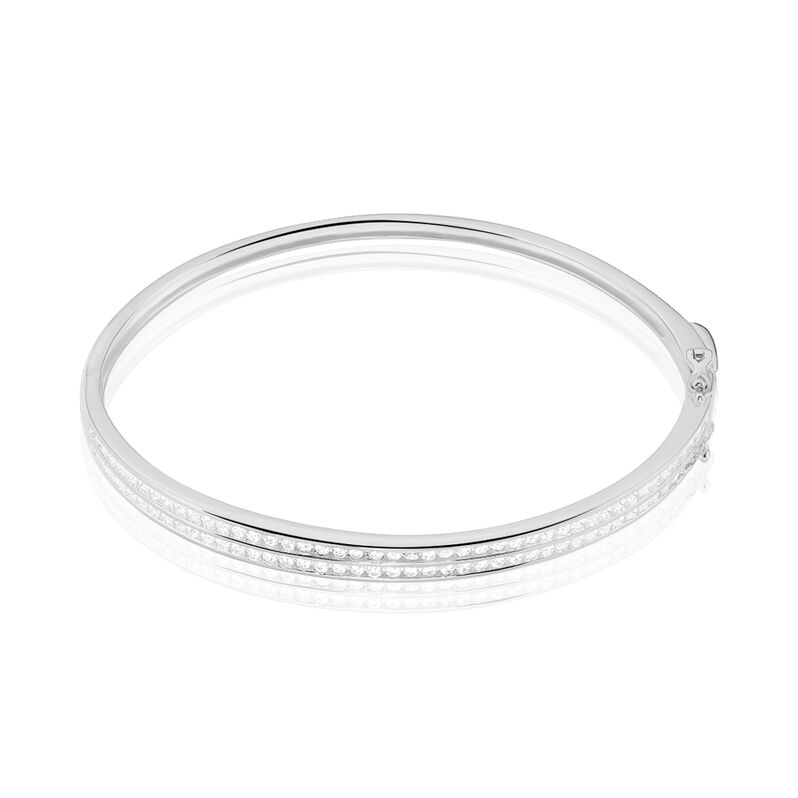 Bracelet Jonc Marie-josephine Argent Blanc Oxyde De Zirconium - Spannringe Damen | OROVIVO