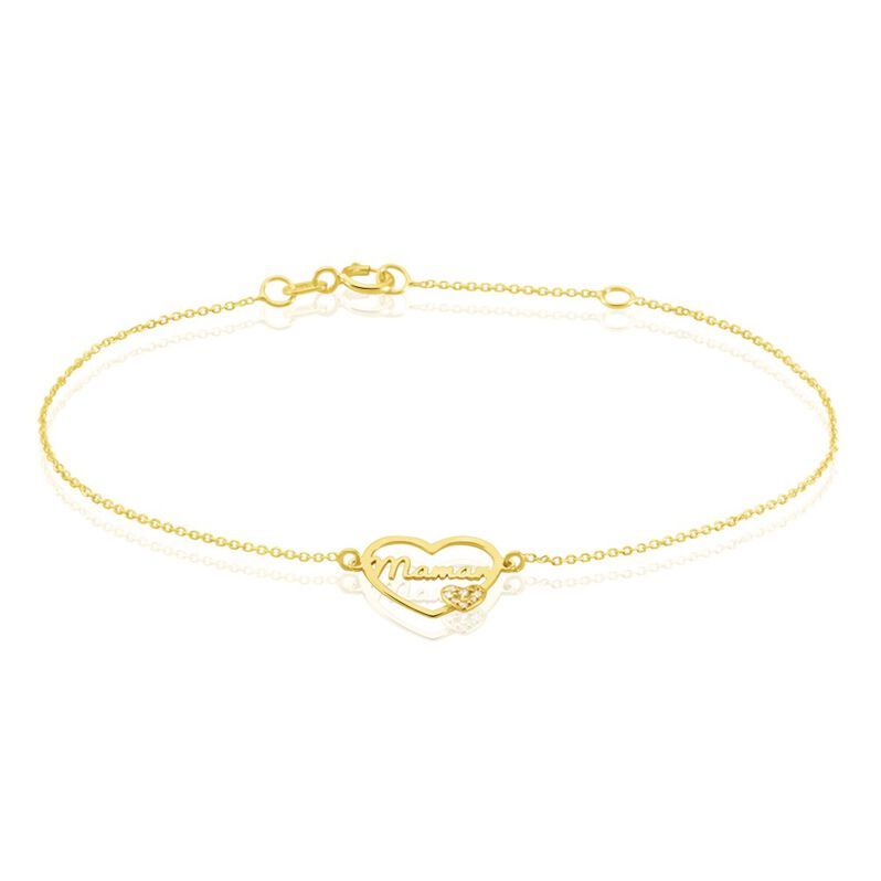 Bracelet Or Jaune Verohanta Coeur Message Oxyde - Spannringe Damen | OROVIVO