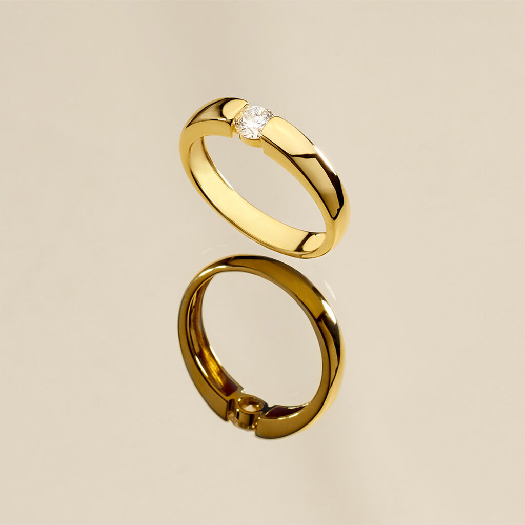 Damen Ring Gold 750 synthetischer Diamant 0,26ct Orchestra  - Verlobungsringe Damen | OROVIVO