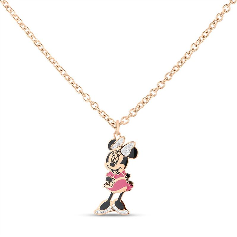 Collana Mickey Mouse & Friends Acciaio Rosa Cristallo - Spannringe Damen | OROVIVO