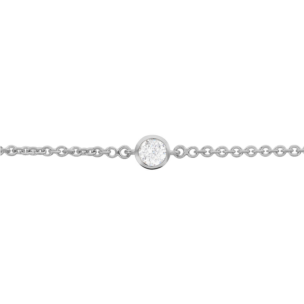Damen Armband Silber 925 Zirkonia Wei&szlig;