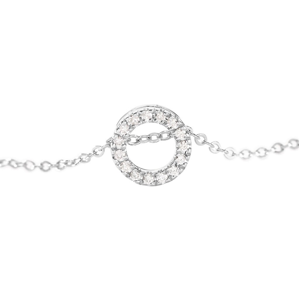 Damen Collier Weißgold 375 Rund Weiß Geometrisch Gwen 4,5cm -  Damen | OROVIVO