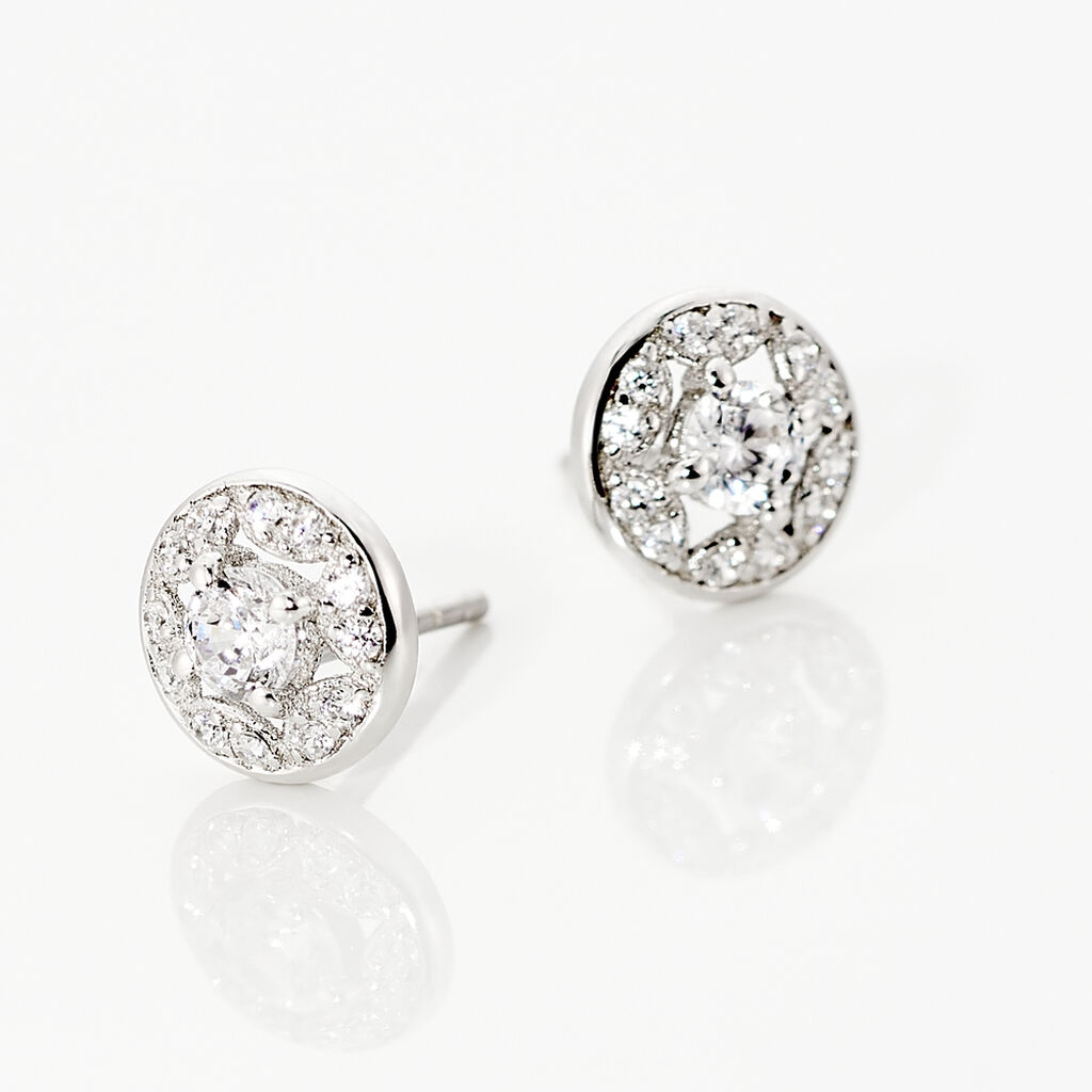 Boucles D'oreilles Or Weiss Renata - Spannringe Damen | OROVIVO