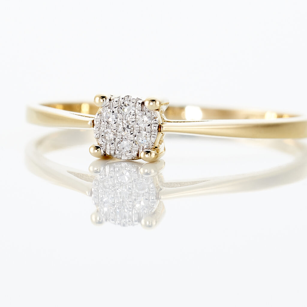 Bague Or Jaune Et Diamants 0.035ct - Spannringe Damen | OROVIVO