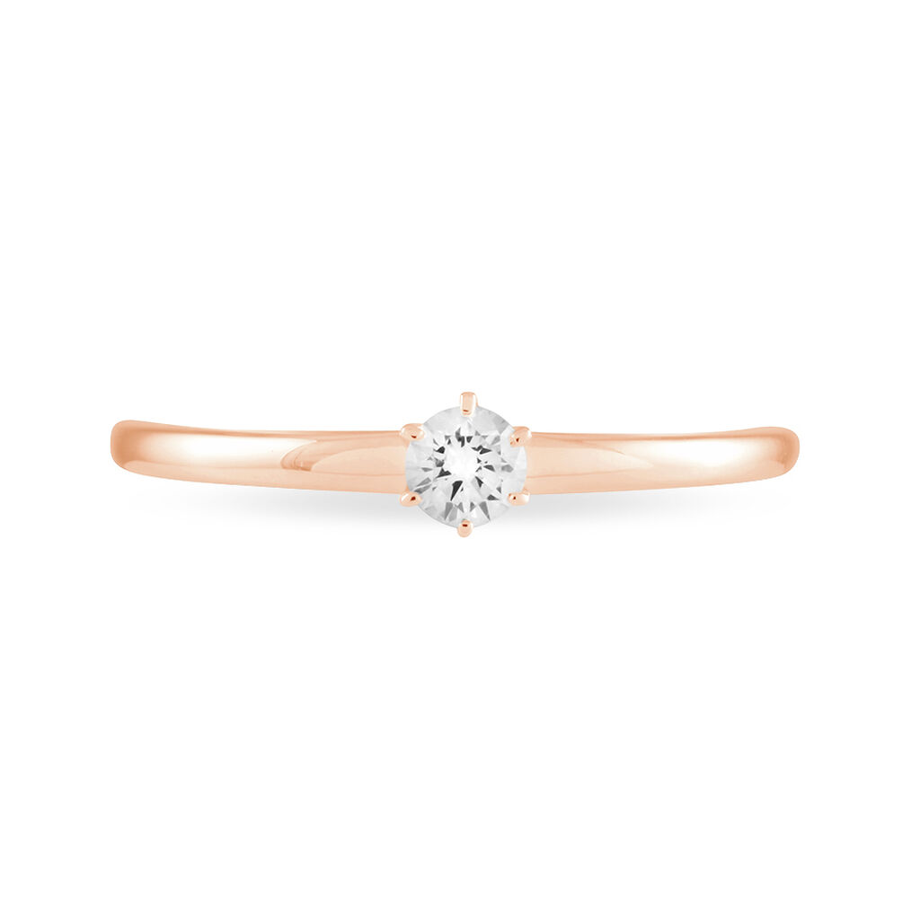 Bague Solitaire Natalia Or Rose Diamant - Spannringe Damen | OROVIVO