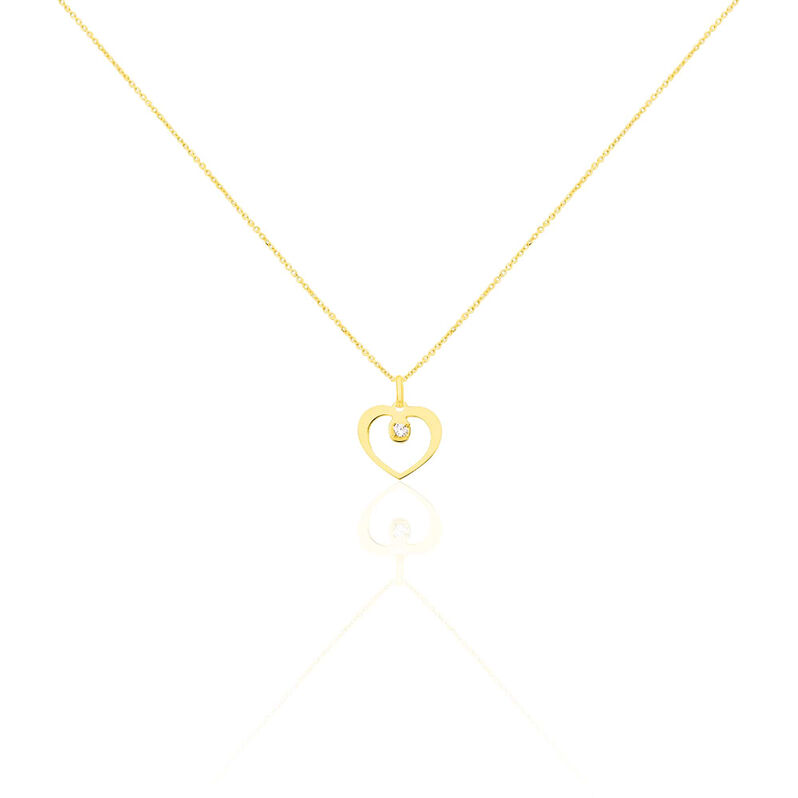 Collana in oro giallo e zirconi Cuore - Spannringe Damen | OROVIVO