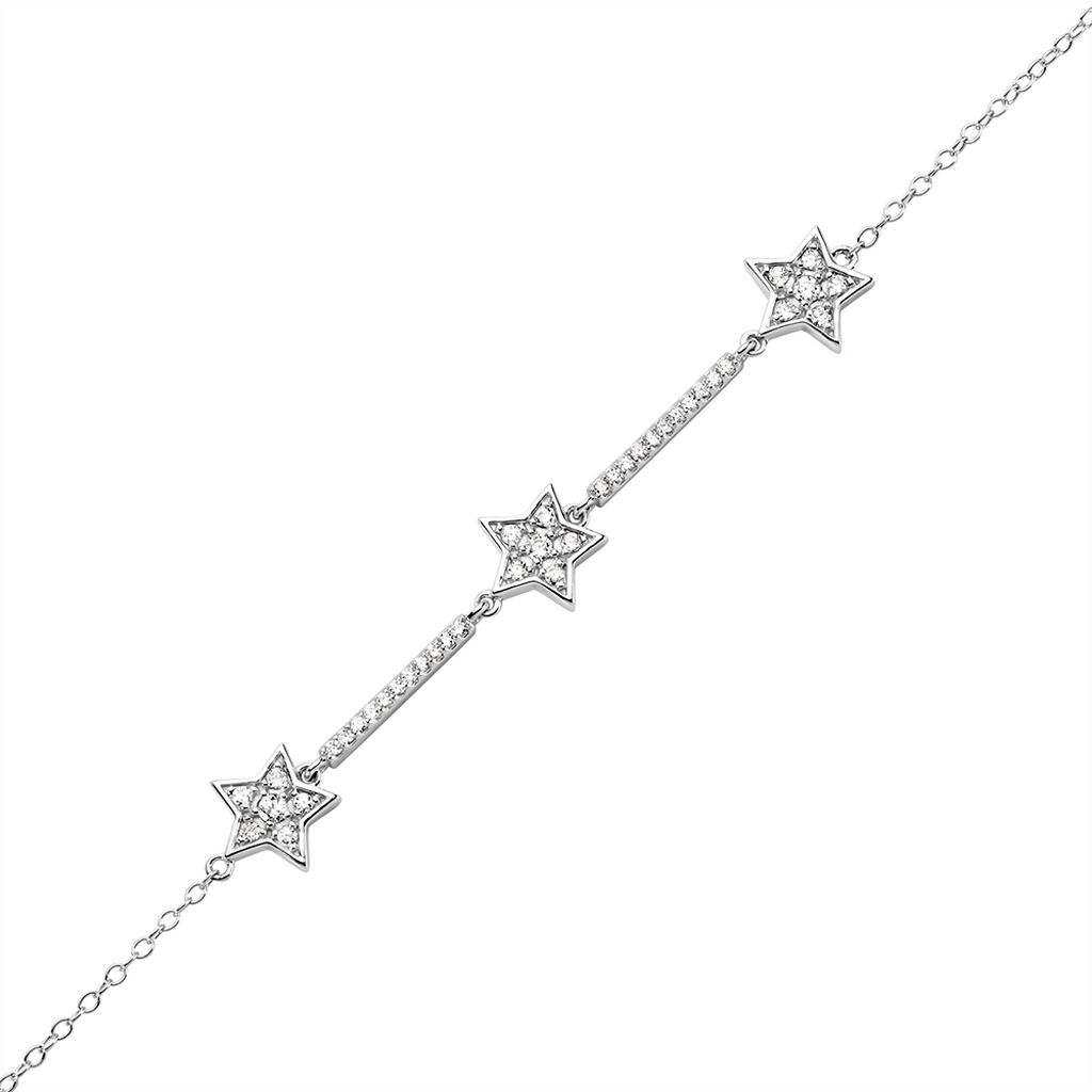 STELLINA Damen Armband Silber 925 Zirkonia Wei&szlig; 0,12 ct Stern