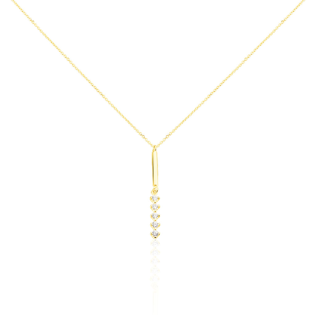 Thumbnail - Damen Halskette Gold 375 Zirkonia, Collier mit Stein