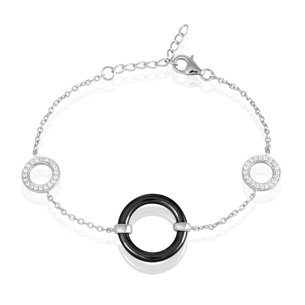 Bracelet Lylwen Argent Blanc Céramique Et Oxyde De Zirconium - Spannringe Damen | OROVIVO