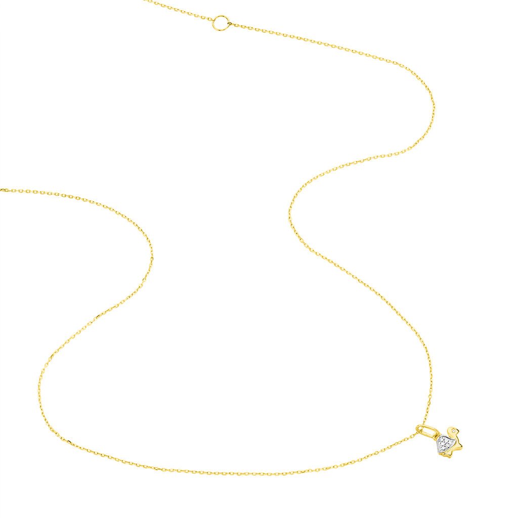 Collier Evaelle Or Jaune Tortue Diamants - Spannringe Kinder | OROVIVO