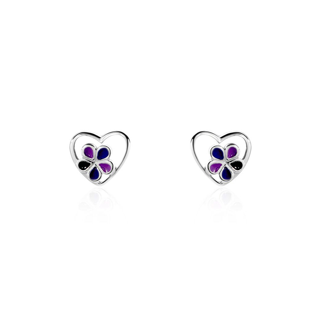 Kinder Ohrstecker Silber 925 Herz Blume - Ohrstecker Kinder | OROVIVO
