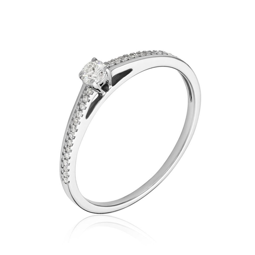 Damen Ring Weißgold 375 Diamant 0,15ct Alexandra  - Verlobungsringe Damen | OROVIVO