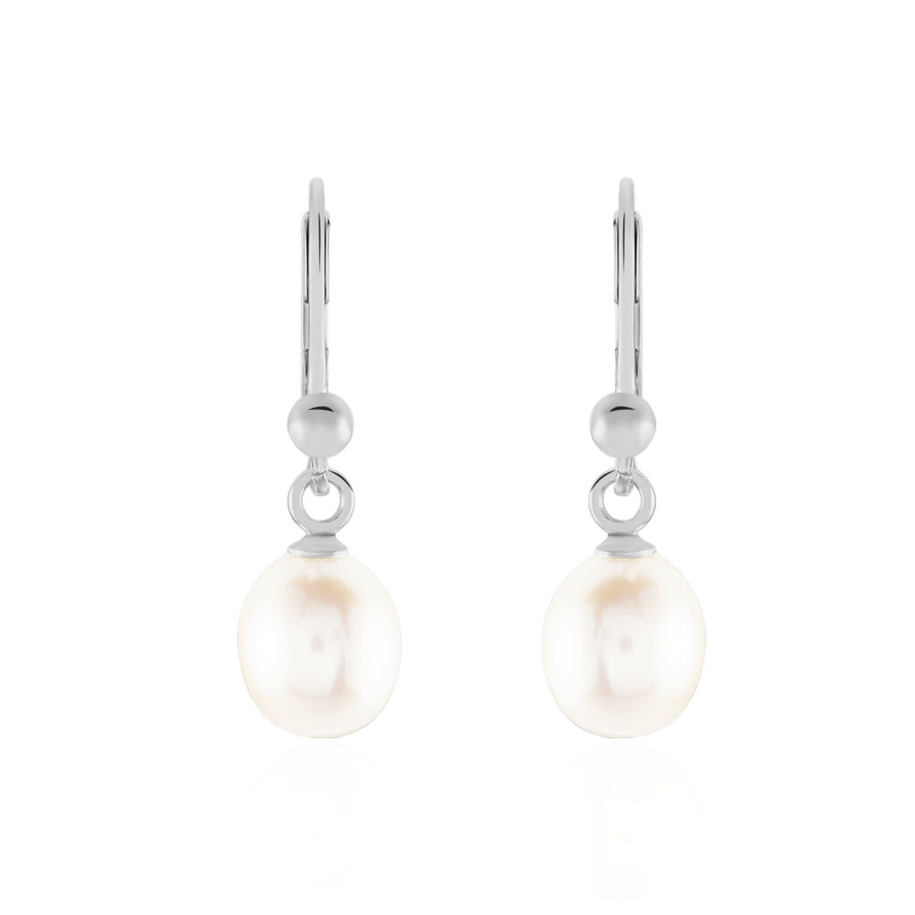 Damen Perlenohrringe Silber 925 Zuchtperlen 7-8mm - Ohrhänger Damen | OROVIVO