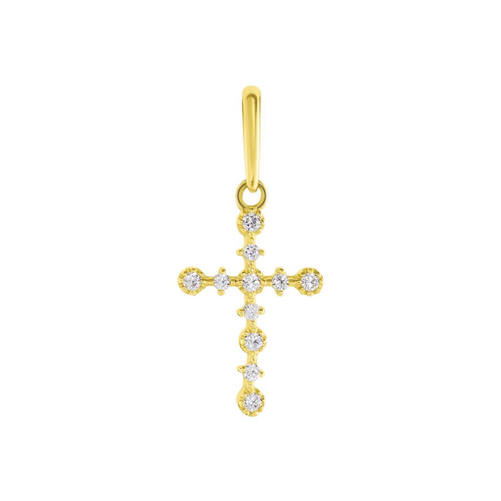 Kreuz Anhänger Gold 375 Zirkonia Daniela - Kreuzanhänger Familie | OROVIVO