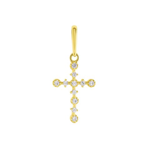 Kreuz Anhänger Gold 375 Zirkonia Daniela - Schmuckanhänger Familie | OROVIVO