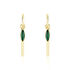 MISSY Damen Ohrringe Lang Silber vergoldet 925 Synthetischer Stein Gr&uuml;n Blatt