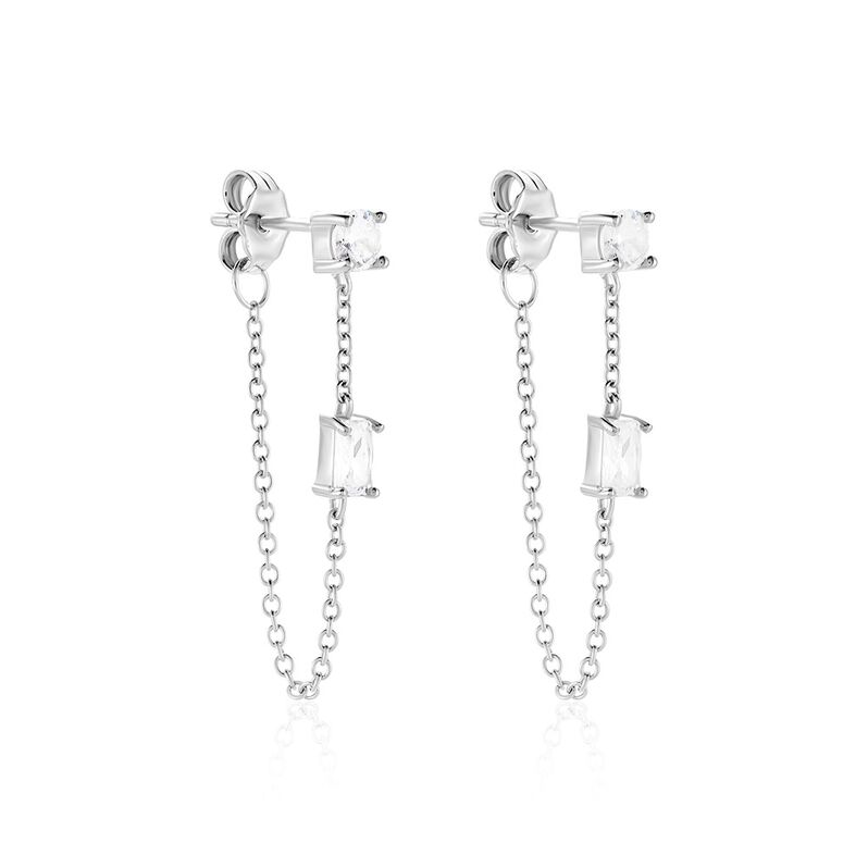 Bijoux D'oreilles Kerrie Argent Weiss Oxyde De Zirconium - Spannringe Damen | OROVIVO