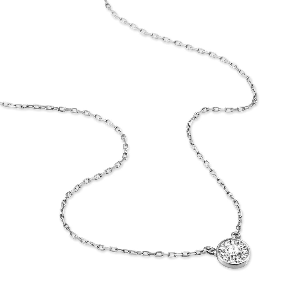 MINNA Damen Collier Silber 925 Zirkonia Wei&szlig; Kreis