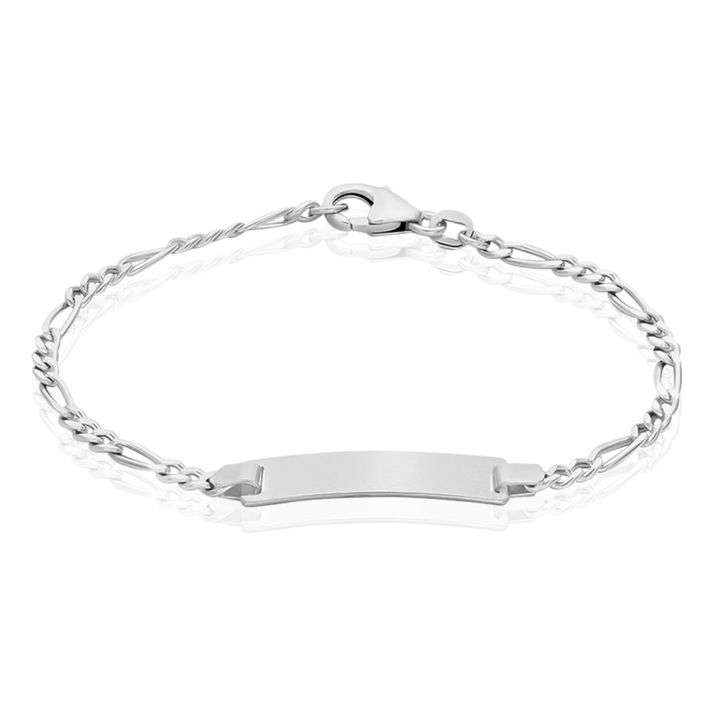 🦚 Kinder Id Armband Figarokette Silber 925 , ID Armband ohne Stein
