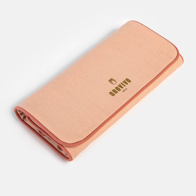 Schmuck- und Uhrenetui rosa beige Baumwolle - Kleine Geschenke  | OROVIVO