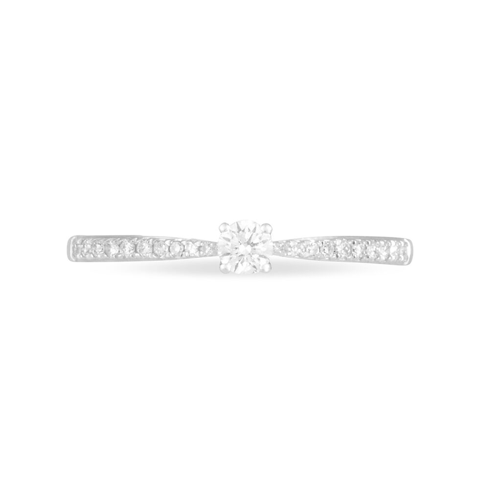 Bague Solitaire Hemera Or Blanc Diamant - Spannringe Damen | OROVIVO