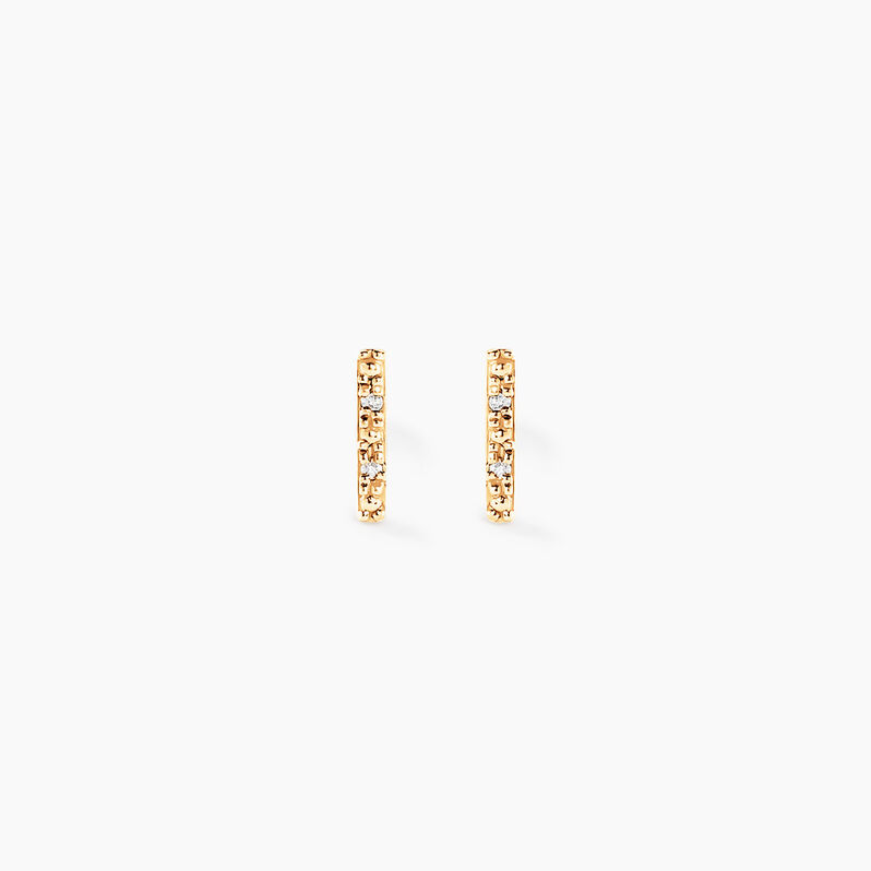 Boucles D'oreilles Puces Marcellus Or Jaune Diamant - Spannringe Damen | OROVIVO