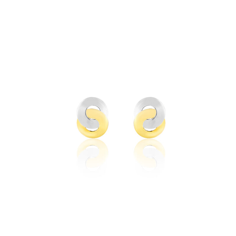 Boucles D'oreilles Puces Edmee Cercle Or Bicolore - Spannringe Damen | OROVIVO