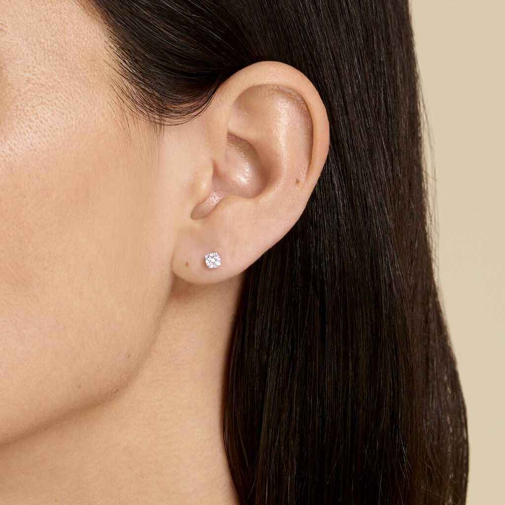 Damen Ohrstecker Weißgold 375 Zirkonia Bina - Ohrstecker Damen | OROVIVO