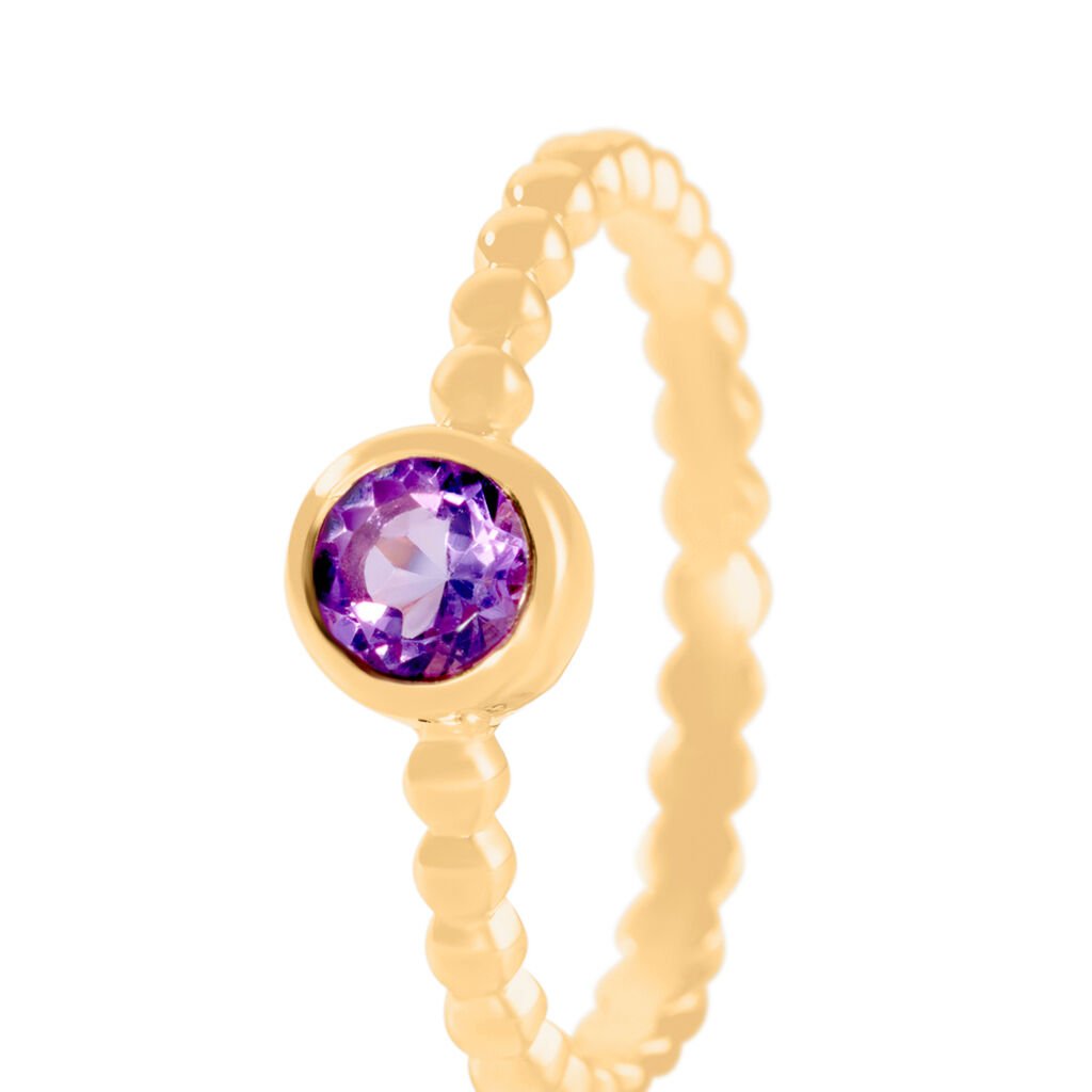 LYKKE Damen Ring Gold 375 (9 Karat) Amethyst Violett 0,25 ct Kreis - Solitärringe Damen | OROVIVO