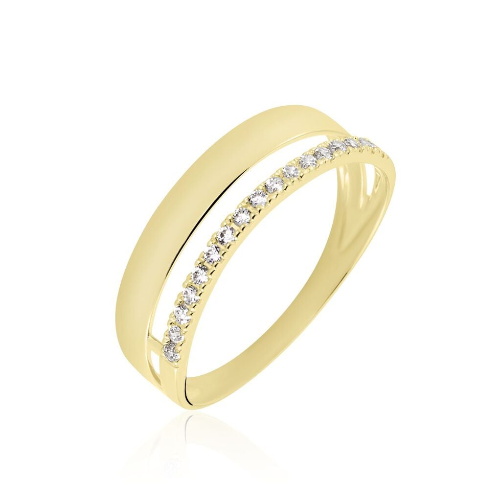 KATIANA Damen Ring Gold 375 (9 Karat) Zirkonia Wei&szlig; 0,27 ct