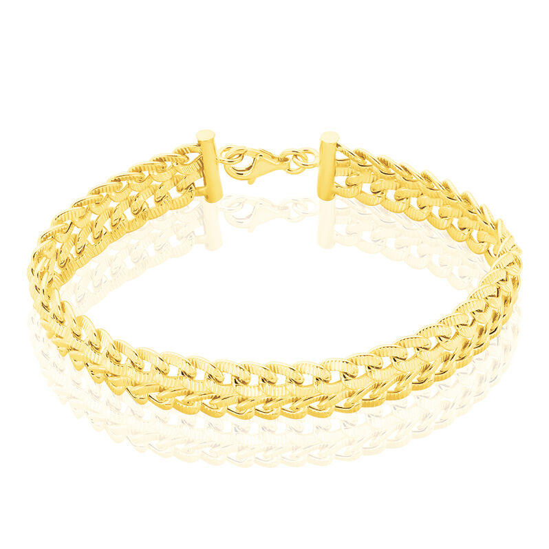 Bracelet Or Jaune Maille Fantaisie - Spannringe Damen | OROVIVO