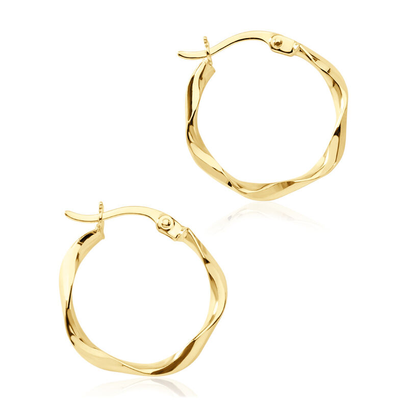 Damen Creolen Gold 375 Oval Twist 19,1cm 15,00mm - Creolen Damen | OROVIVO