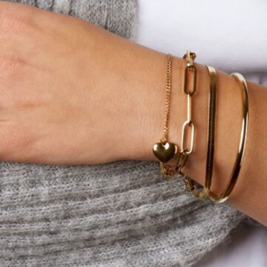 Damen Armband Edelstahl vergoldet Ohne Stein Herz Avalynn 6,00mm - Armbänder mit Anhänger Damen | OROVIVO
