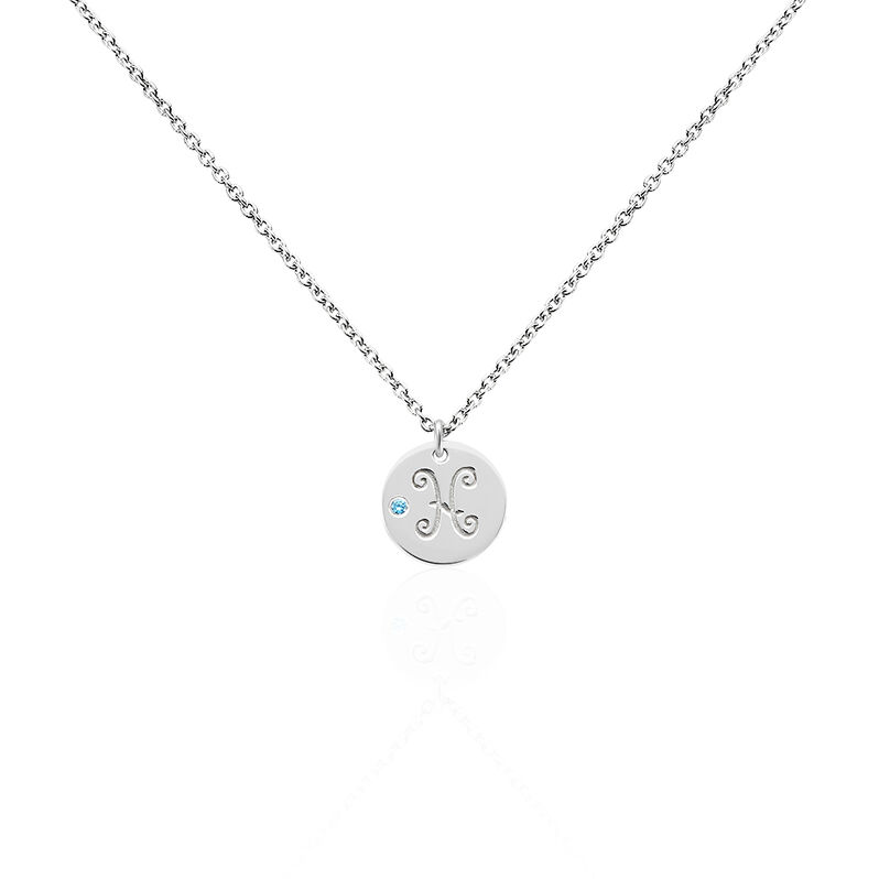 Collier Argent Pastille Signe Zodiaque Poisson Oxyde De Zirconium - Spannringe Damen | OROVIVO