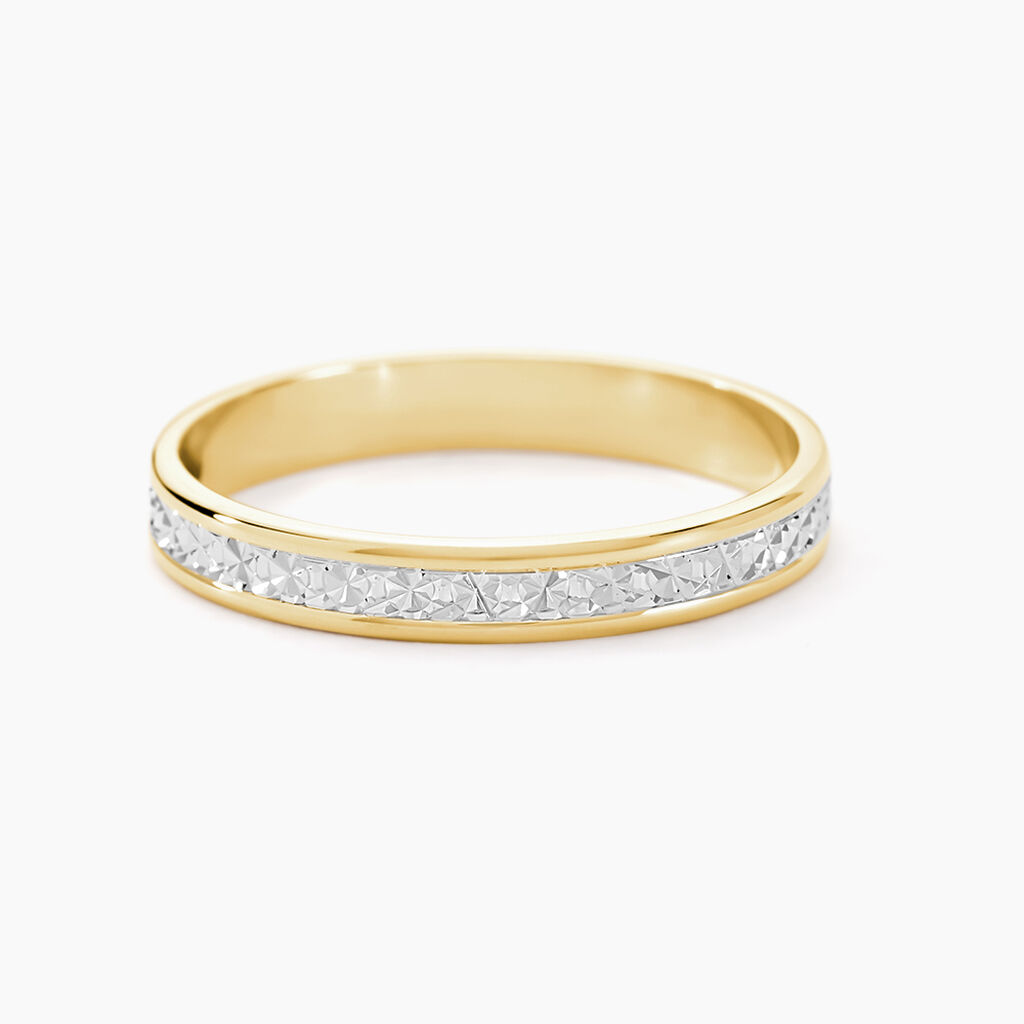 Alliance Laura Diamantee Ruban Plat Or Bicolore - Spannringe Familie | OROVIVO
