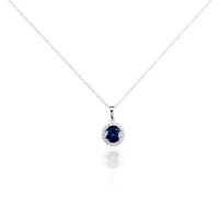 Damen Collier Silber 925 Andere Steine Blau Kreis Camilla